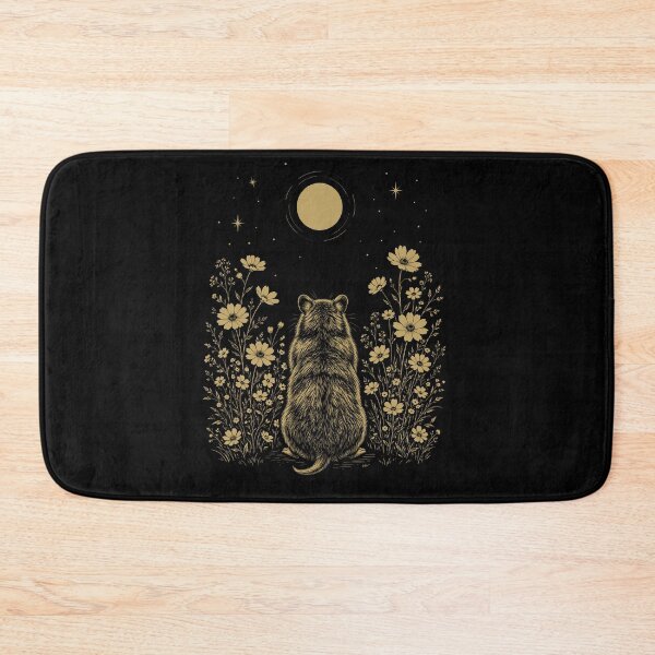 Item preview, Hamster Moon Night Flower Minimalist Boho Lover designed and sold by DoodleTortle.