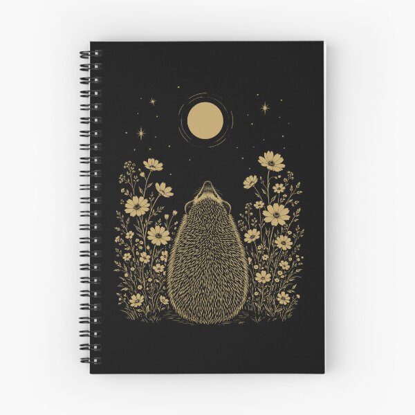 Item preview, Hedgehog Moon Night Flower Minimalist Boho Lover designed and sold by DoodleTortle.