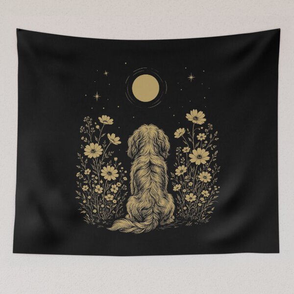 Item preview, Havanese Moon Night Flower Minimalist Boho Dog Lover designed and sold by DoodleTortle.