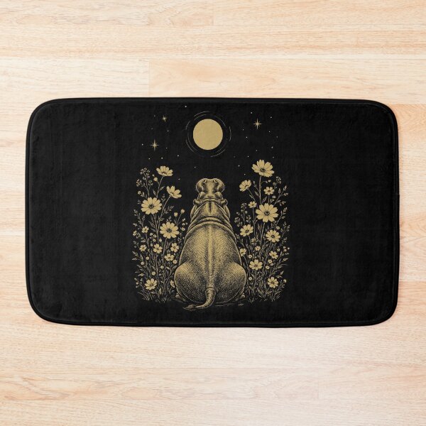 Item preview, Hippo Moon Night Flower Minimalist Boho Lover designed and sold by DoodleTortle.