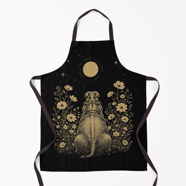 Item preview, Hippo Moon Night Flower Minimalist Boho Lover designed and sold by DoodleTortle.