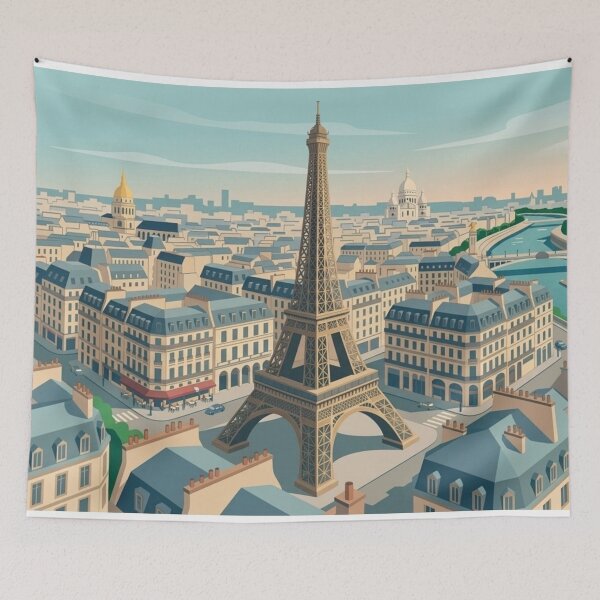 Item preview, Parisian Elegance: Panoramic Vector Skyline designed and sold by HendAhabib.