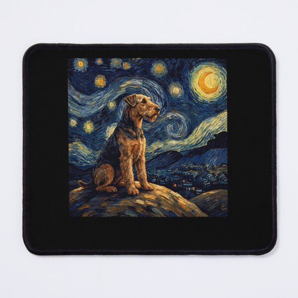 Item preview, Airedale Terrier Starry Night Van Gogh Art Dog Lover designed and sold by TerryConnells.