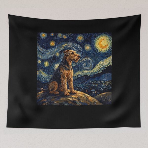 Item preview, Airedale Terrier Starry Night Van Gogh Art Dog Lover designed and sold by TerryConnells.