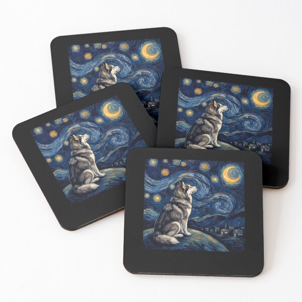 Item preview, Alaskan Malamute Starry Night Van Gogh Art Dog Lover designed and sold by TerryConnells.