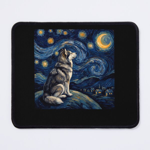 Item preview, Alaskan Malamute Starry Night Van Gogh Art Dog Lover designed and sold by TerryConnells.