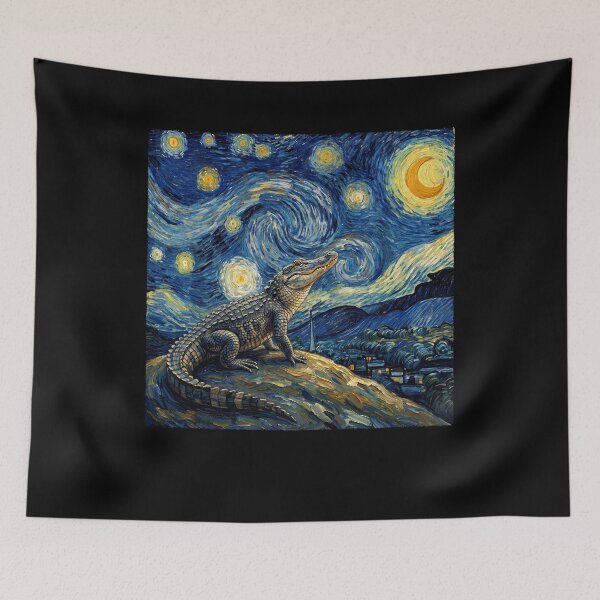 Item preview, Alligator Starry Night Van Gogh Art Lover designed and sold by TerryConnells.