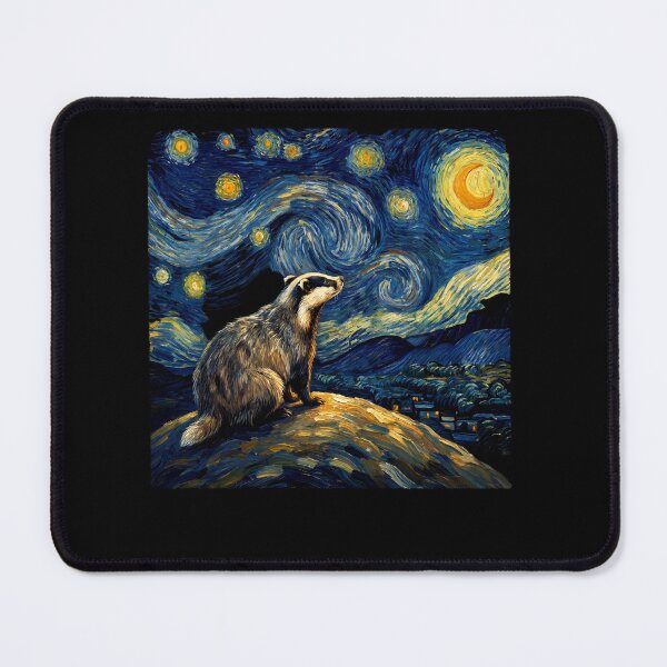 Item preview, Badger Starry Night Van Gogh Art Lover designed and sold by TerryConnells.
