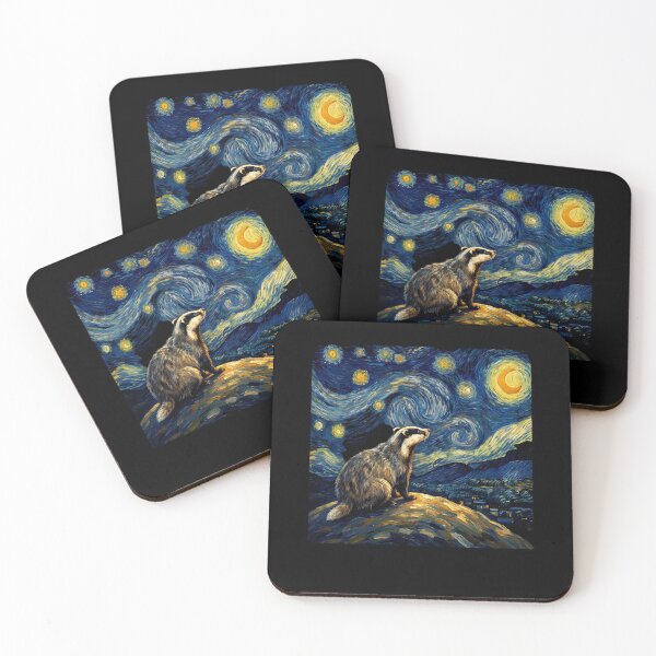 Item preview, Badger Starry Night Van Gogh Art Lover designed and sold by TerryConnells.