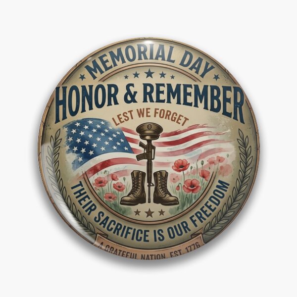 Item preview, Memorial Day Honor and Remember | Vintage Patriotic Military Tribute designed and sold by Wear Sculpt.