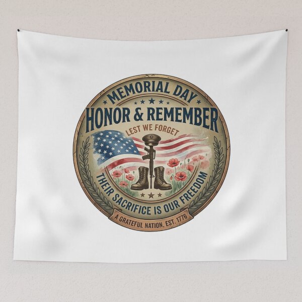 Item preview, Memorial Day Honor and Remember | Vintage Patriotic Military Tribute designed and sold by Wear Sculpt.