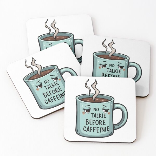 Item preview, No Talkie Before Caffeinie Funny Kawaii Coffee Mug Quote designed and sold by LunaPixelStudio.
