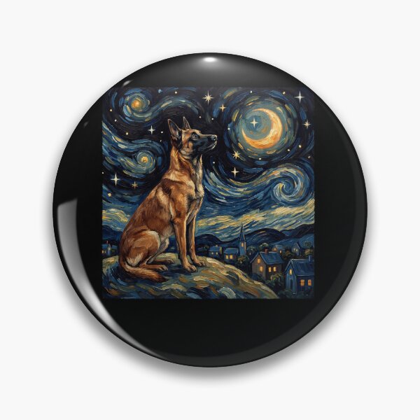 Item preview, Belgian Malinois Starry Night Van Gogh Art Dog Lover designed and sold by TerryConnells.