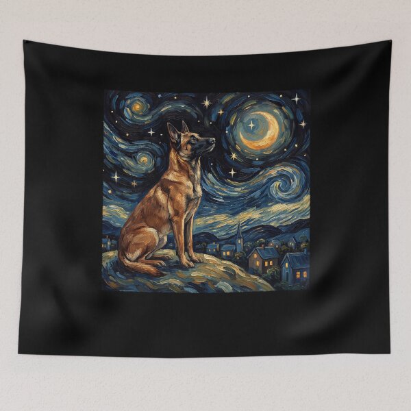 Item preview, Belgian Malinois Starry Night Van Gogh Art Dog Lover designed and sold by TerryConnells.