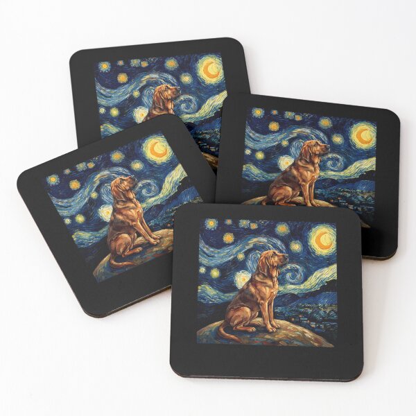 Artikelvorschau, Bluthund Sternennacht Van Gogh Kunst Hundeliebhaber entworfen und verkauft von TerryConnells.
