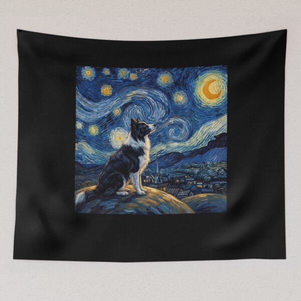 Item preview, Border Collie Starry Night Van Gogh Art Dog Lover designed and sold by TerryConnells.