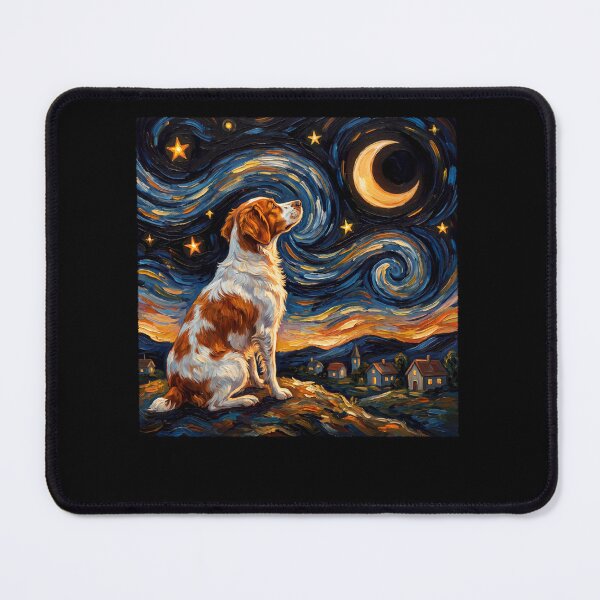 Item preview, Brittany Starry Night Van Gogh Art Dog Lover designed and sold by TerryConnells.