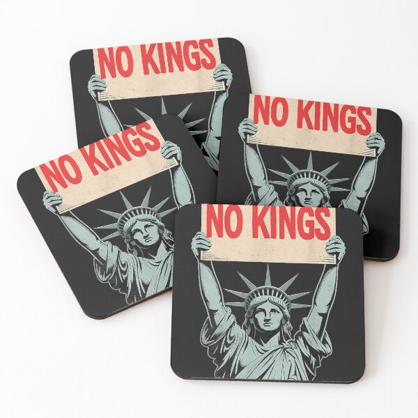 Item preview, Vintage Style Statue with 'No Kings' Protest Banner designed and sold by diepvien84usa.