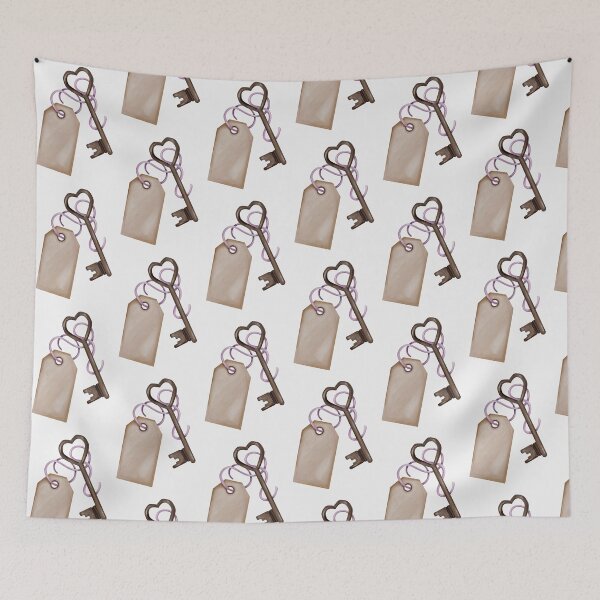 Item preview, Vintage Heart Key with Paper Label Tag designed and sold by ArtTinulyaOk.