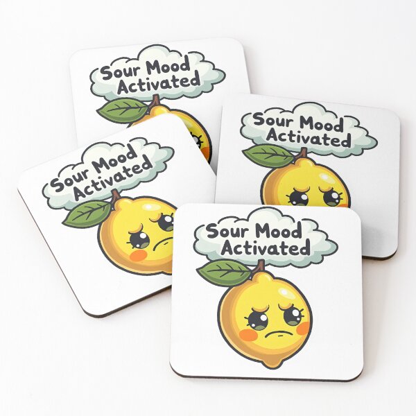Item preview, Sour Mood Activated Funny Kawaii Lemon Food Pun designed and sold by LunaPixelStudio.