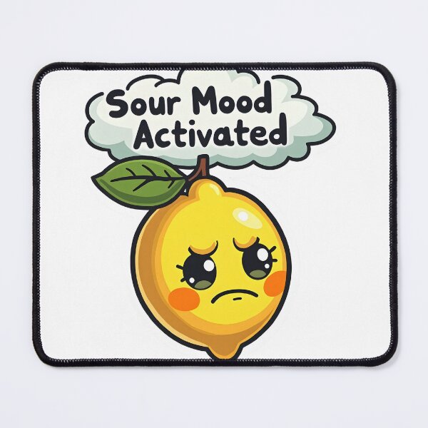 Item preview, Sour Mood Activated Funny Kawaii Lemon Food Pun designed and sold by LunaPixelStudio.