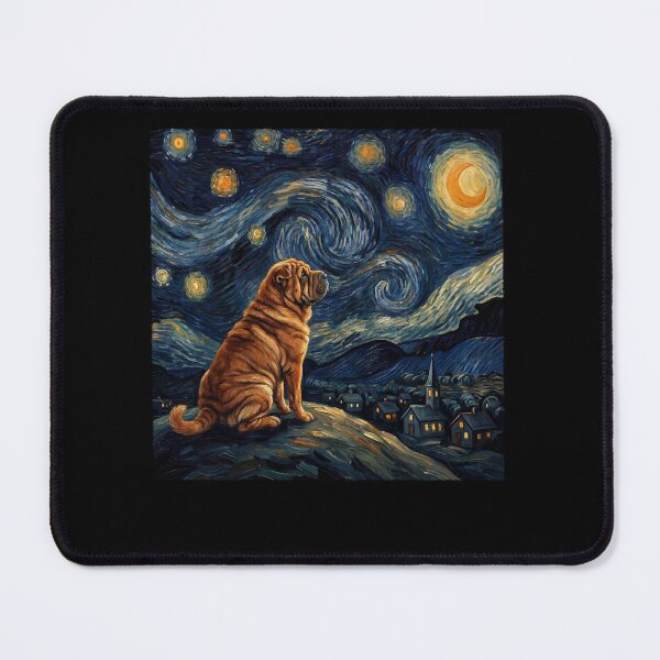 Item preview, Chinese Shar Pei Starry Night Van Gogh Art Dog Lover designed and sold by TerryConnells.