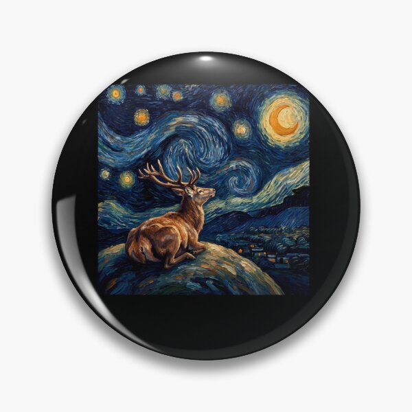 Item preview, Deer Starry Night Van Gogh Art Lover designed and sold by TerryConnells.