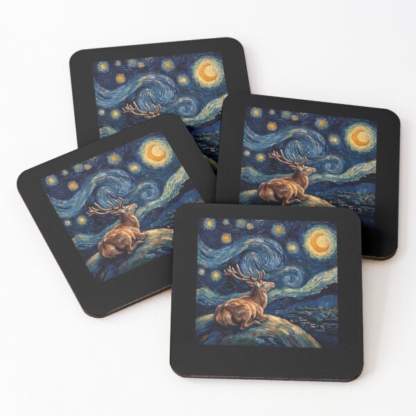 Item preview, Deer Starry Night Van Gogh Art Lover designed and sold by TerryConnells.