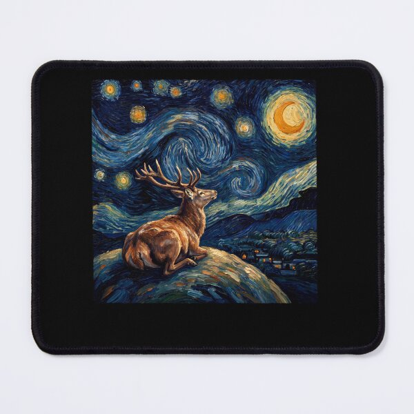 Item preview, Deer Starry Night Van Gogh Art Lover designed and sold by TerryConnells.