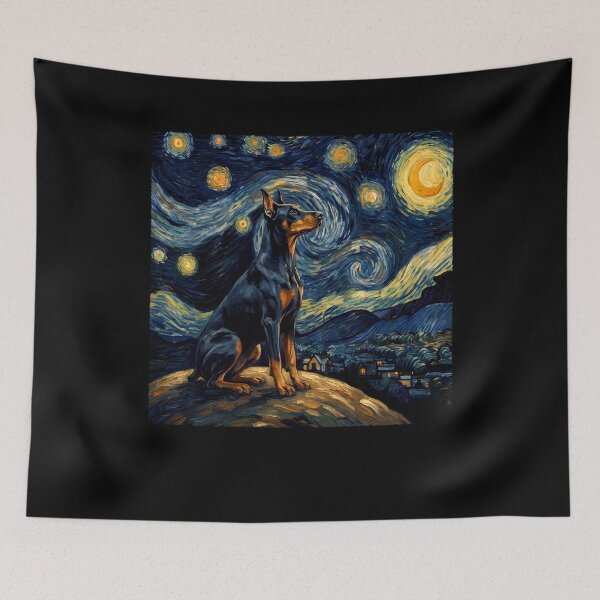 Item preview, Doberman Pinscher Starry Night Van Gogh Art Dog Lover designed and sold by TerryConnells.