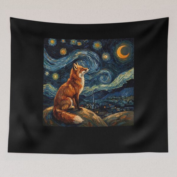 Item preview, Fox Starry Night Van Gogh Art Lover designed and sold by TerryConnells.