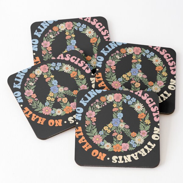 Item preview, Retro Floral Peace Symbol with Anti-Hate Message designed and sold by diepvien84usa.