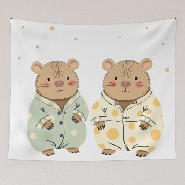 Item preview, Cute Wombats in Pyjamas with Stars designed and sold by pUNKnown.