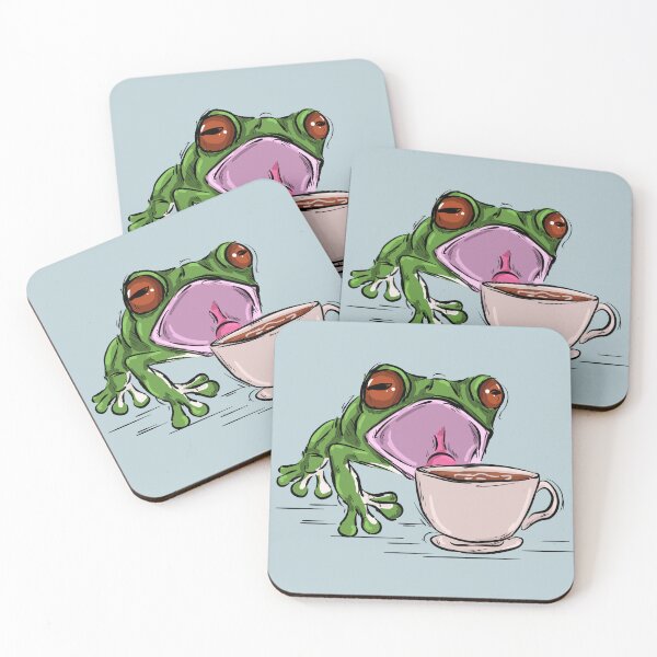 Item preview, Frog Enjoying a Cup of Coffee designed and sold by Antiope33.