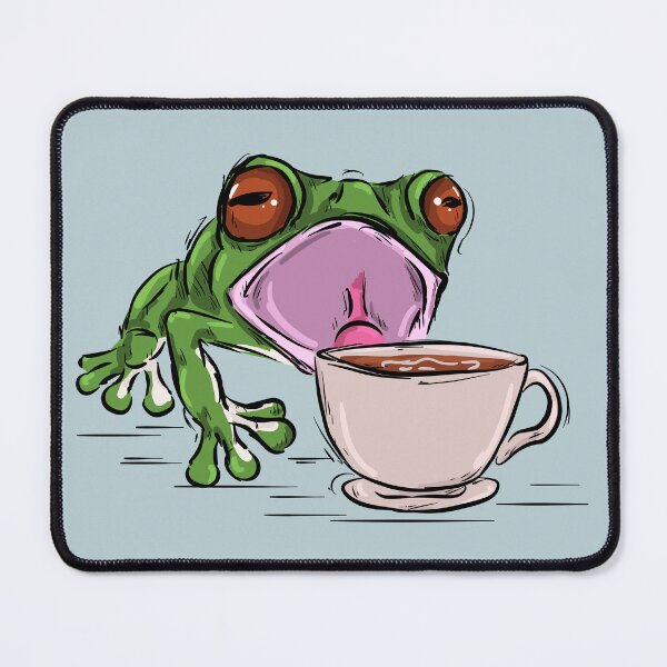 Item preview, Frog Enjoying a Cup of Coffee designed and sold by Antiope33.