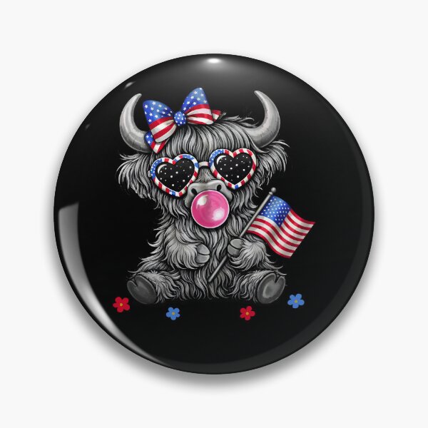 Artikelvorschau, Highland Cow 4th July Bow entworfen und verkauft von CartoonGang.