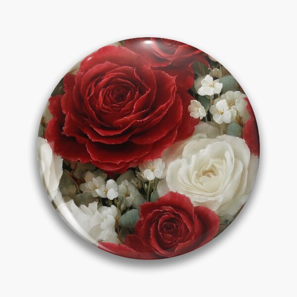 Item preview, Classic Crimson and Ivory English Rose Brocade Pattern designed and sold by Nine Lives Studio.