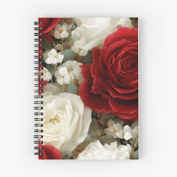 Item preview, Classic Crimson and Ivory English Rose Brocade Pattern designed and sold by Nine Lives Studio.