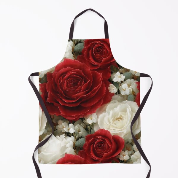 Item preview, Classic Crimson and Ivory English Rose Brocade Pattern designed and sold by Nine Lives Studio.