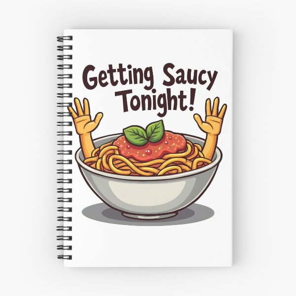 Item preview, Getting Saucy Tonight Funny Kawaii Spaghetti Food Pun designed and sold by LunaPixelStudio.