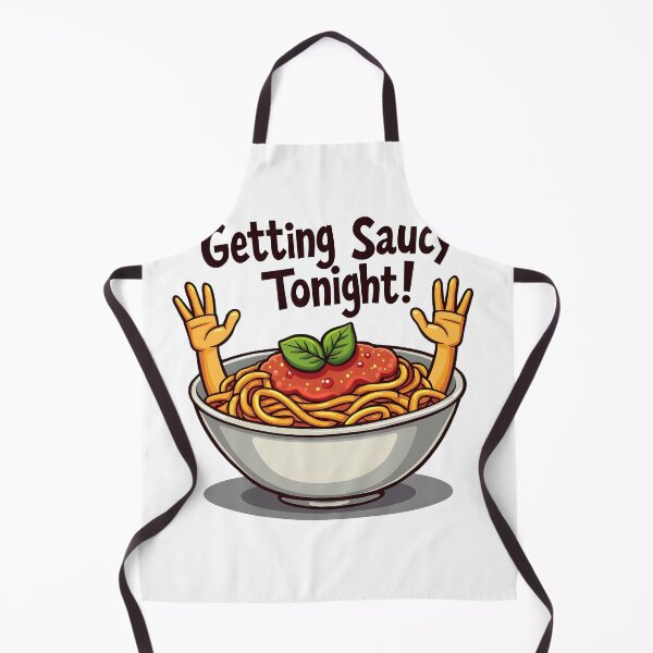 Item preview, Getting Saucy Tonight Funny Kawaii Spaghetti Food Pun designed and sold by LunaPixelStudio.