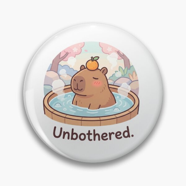 Item preview, Kawaii Capybara in Hot Spring - "Unbothered" Zen Aesthetic Sticker designed and sold by ItsArtisticLab.