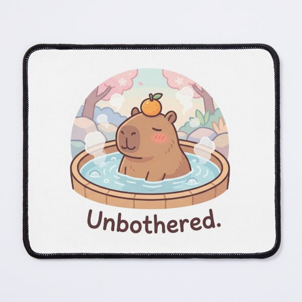 Item preview, Kawaii Capybara in Hot Spring - "Unbothered" Zen Aesthetic Sticker designed and sold by ItsArtisticLab.