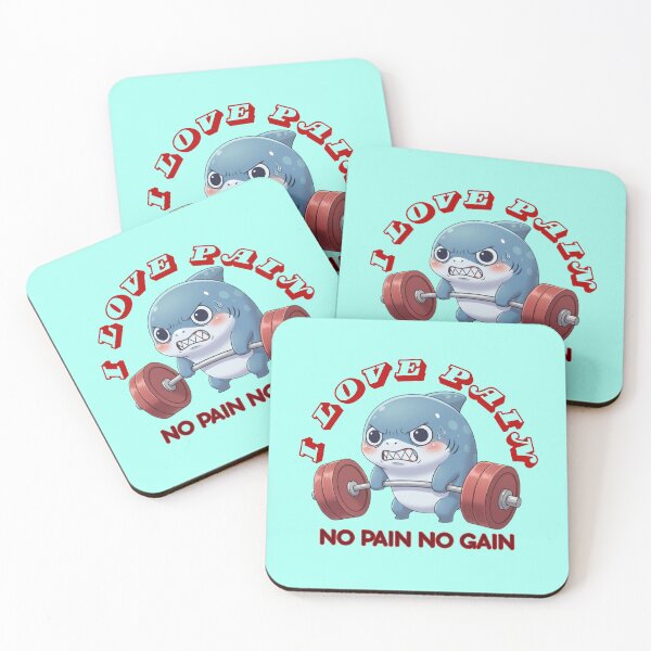 Item preview, Gym Shark I Love Pain No Pain No Gain! designed and sold by Nature's Chibis.