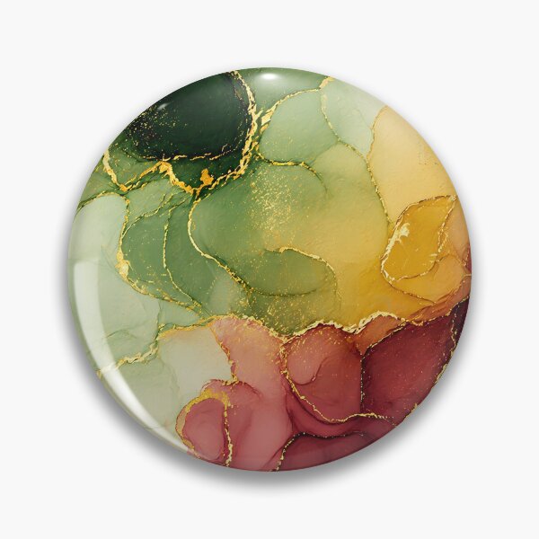 Item preview, Abstract fluid ink art green maroon yellow luxury texture design designed and sold by PixelParinda.