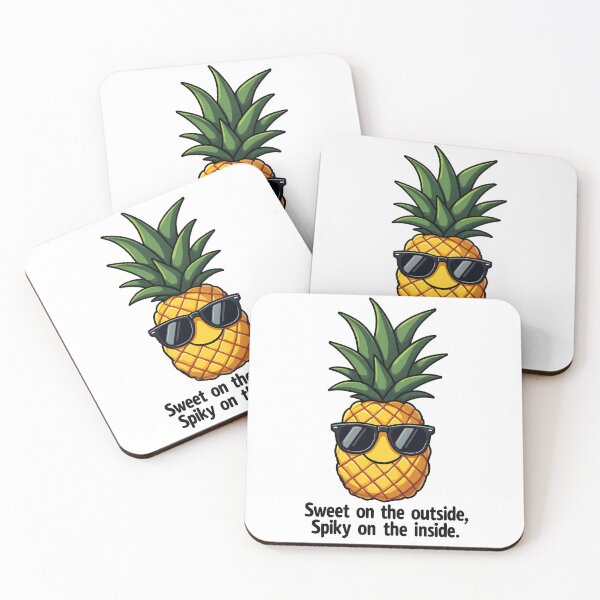 Item preview, Sweet On The Outside Spiky On The Inside Funny Kawaii Pineapple Pun designed and sold by LunaPixelStudio.