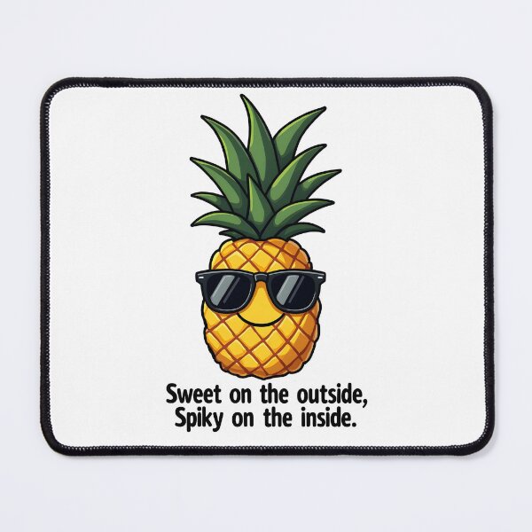 Item preview, Sweet On The Outside Spiky On The Inside Funny Kawaii Pineapple Pun designed and sold by LunaPixelStudio.