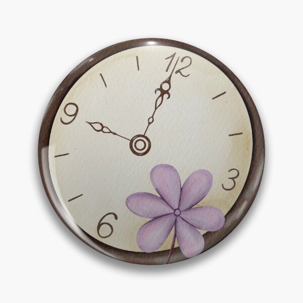 Item preview, Vintage Pocket Watch with Purple Flower Illustration designed and sold by ArtTinulyaOk.