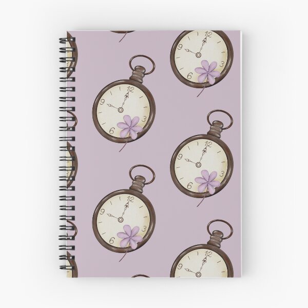 Item preview, Vintage Pocket Watch with Purple Flower Illustration designed and sold by ArtTinulyaOk.