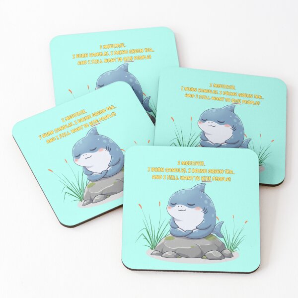 Item preview, Meditation Funny Shark  designed and sold by Nature's Chibis.